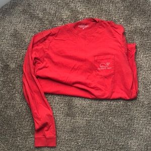 Vineyard Vines Whale Logo Long Sleeved Pocket Tee